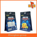 Zip top custom printing block bottom bag for tea packaging